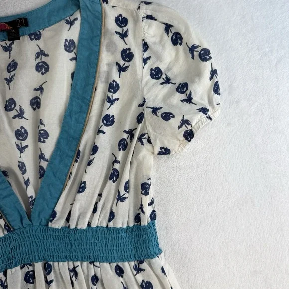 Vintage Y2K Forever 21 M Babydoll Mini Dress Tunic Top Empire Coquette Milkmaid - Picture 5 of 13